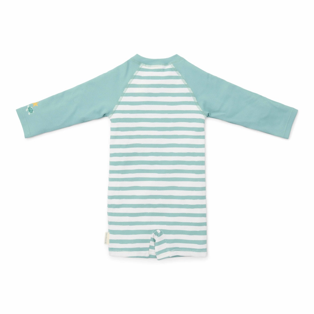 Langärmeliger Badeanzug Stripes Surf Blue | Little Dutch