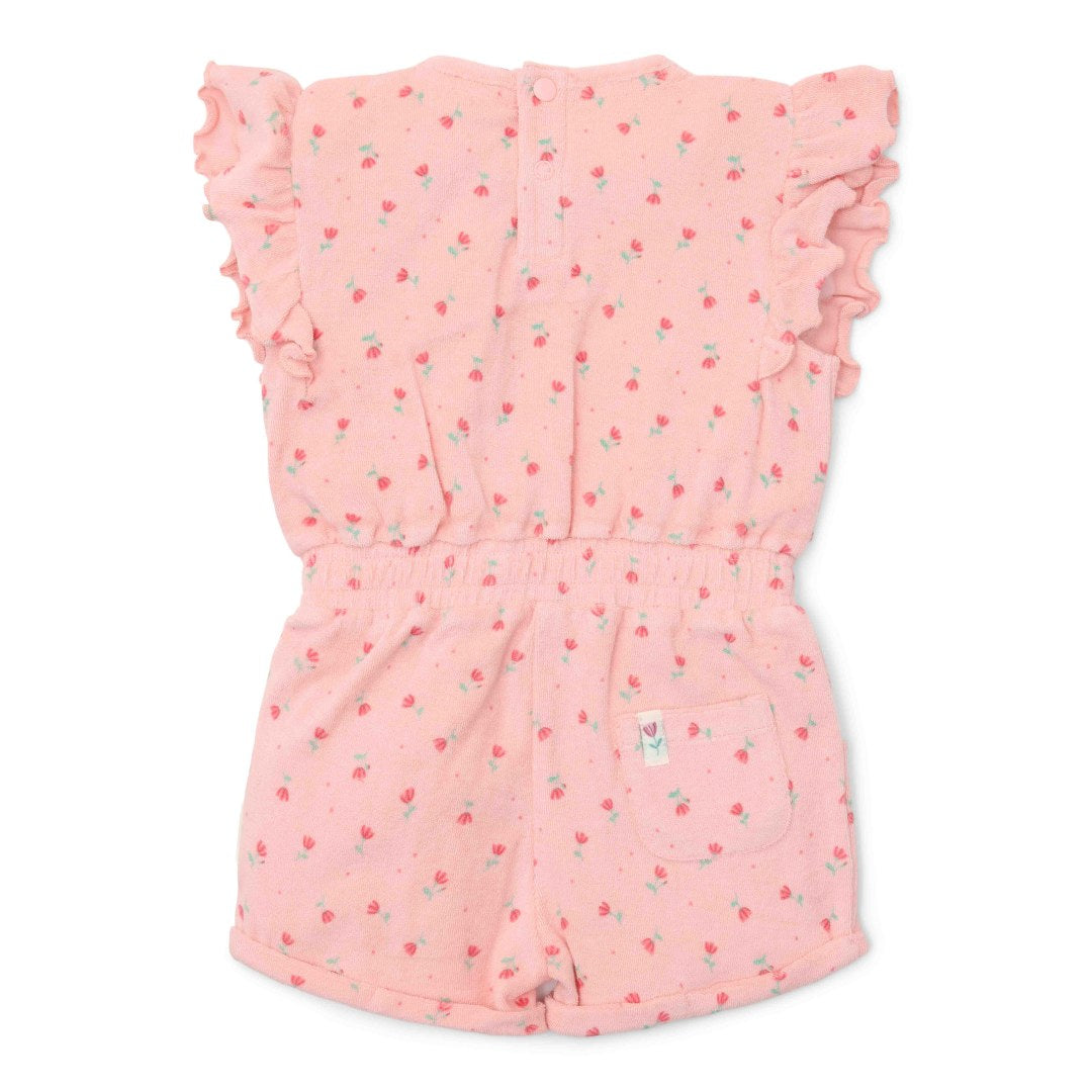 Sunny Flowers Blush Pink Romper | Little Dutch