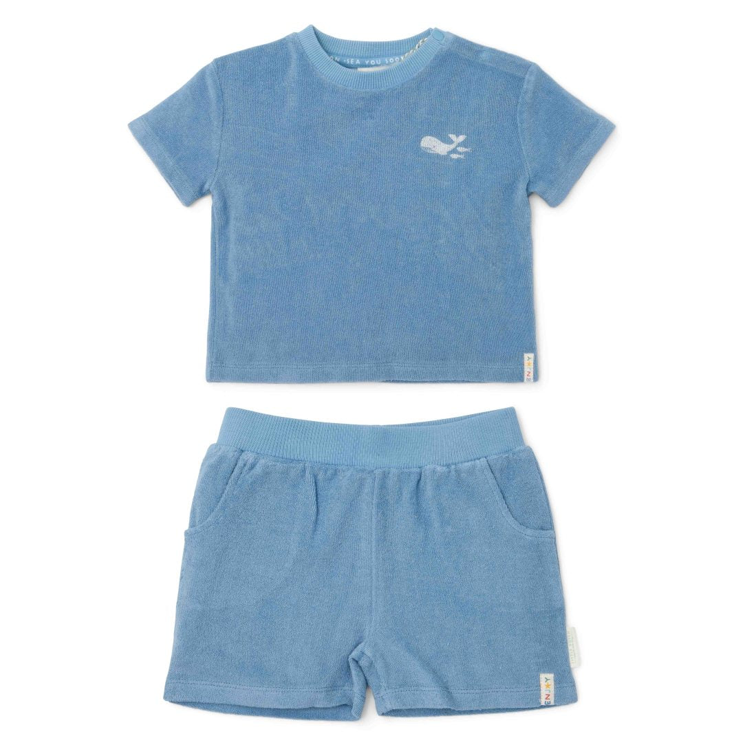 T-Shirt und Shorts Ocean Sea Life Ocean Blue | Little Dutch