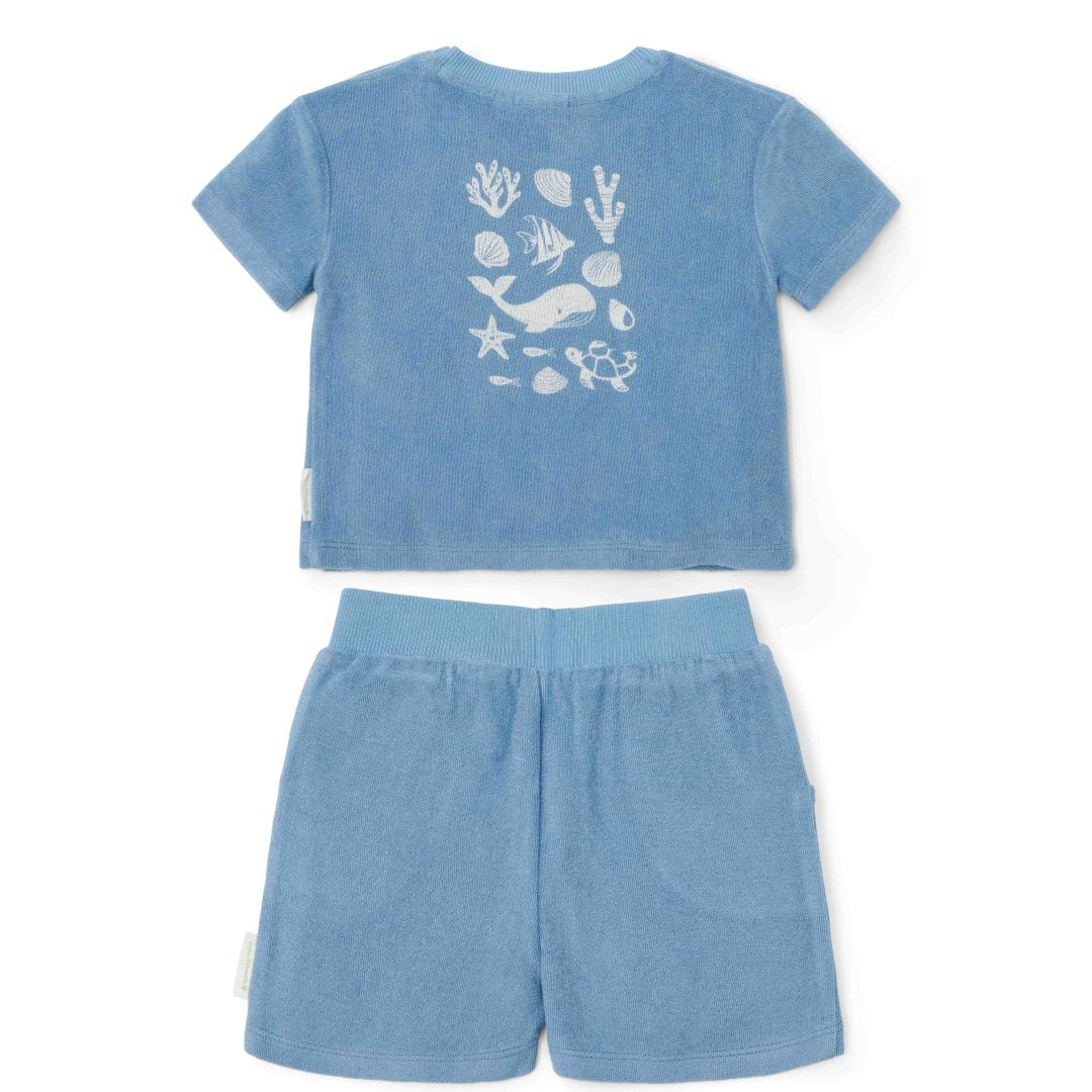 T-Shirt und Shorts Ocean Sea Life Ocean Blue | Little Dutch