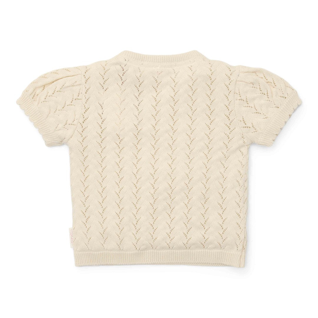 Gestrickter Pullover kurzärmlig Creme | Little Dutch
