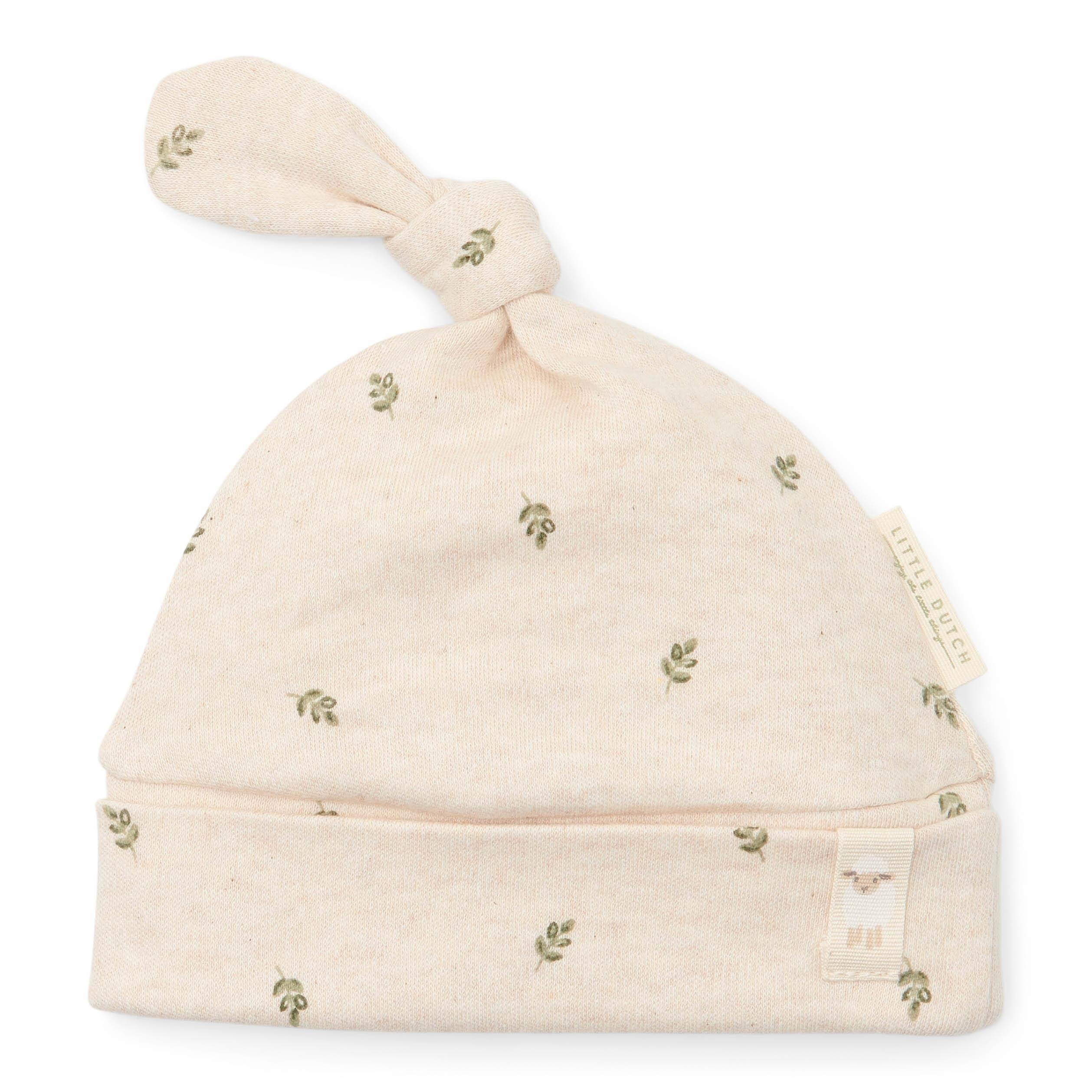 Mütze mit Knopf Green Leaves - 1 - 0-3 M | Little Dutch