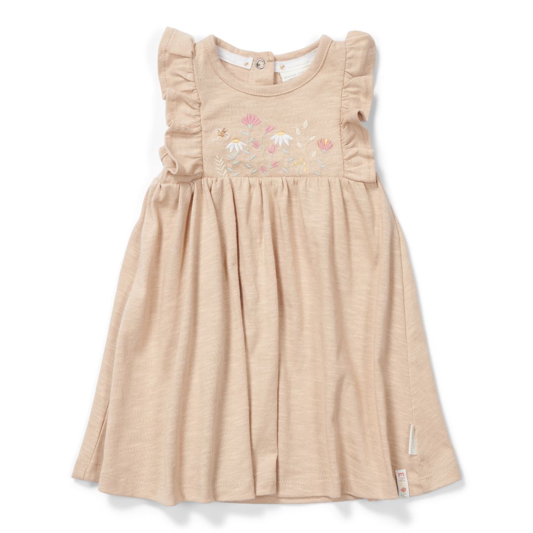 Kleid ärmellos Beige | Little Dutch