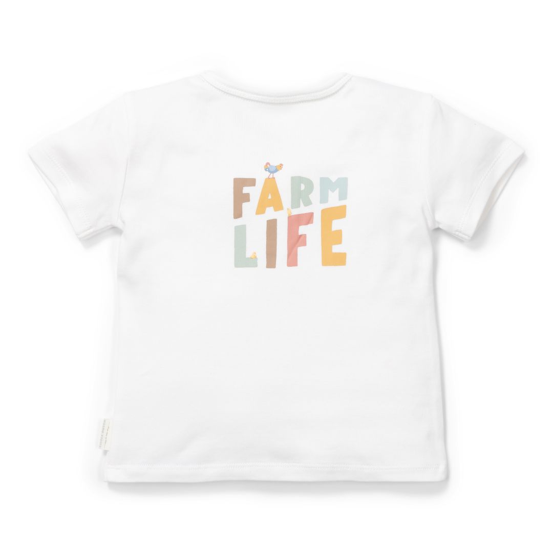 T-Shirt kurzarm weiß Farm Life 74 | Little Dutch