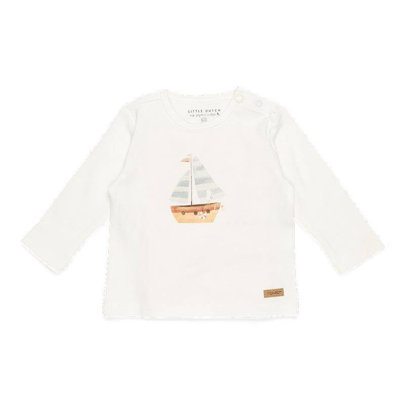 Langarmshirt Sailors Bay Sailboat White | Little Dutch