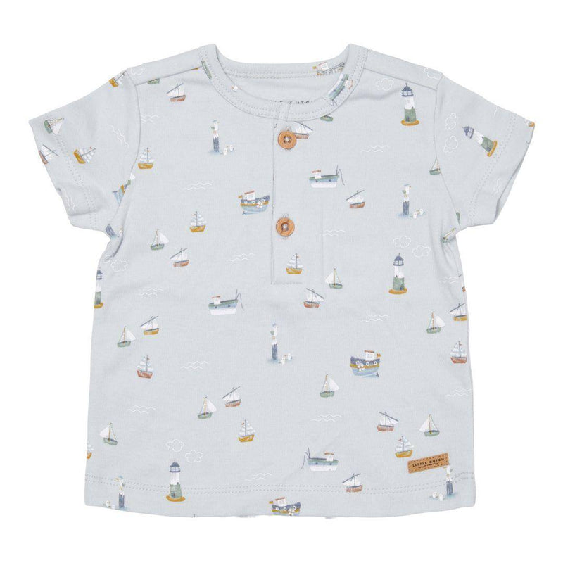 Kurzärmeliges T-Shirt Sailors Bay Blau - 68 | Little Dutch