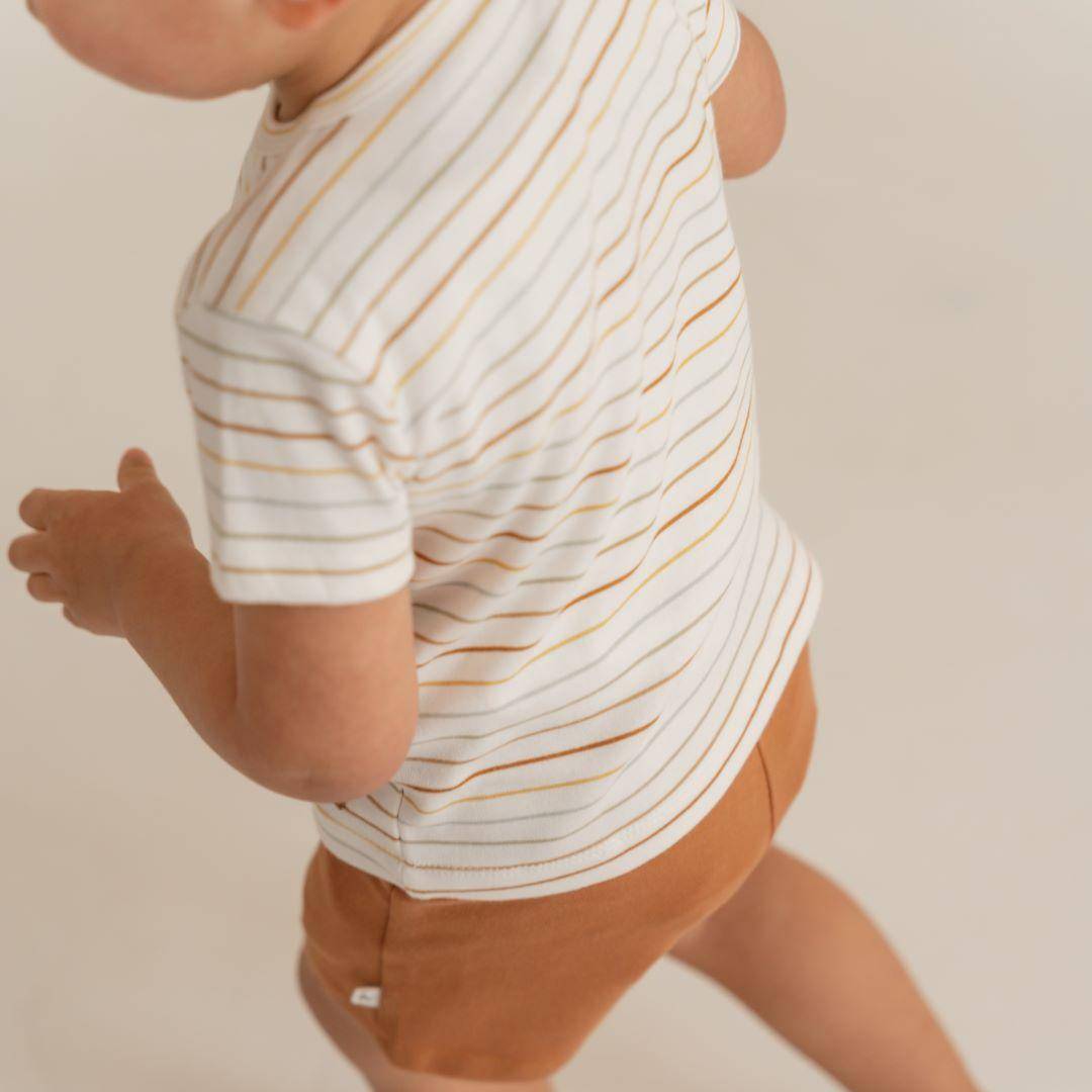 Kurzärmeliges T-Shirt Vintage Sunny Stripes - 50/56 | Little Dutch