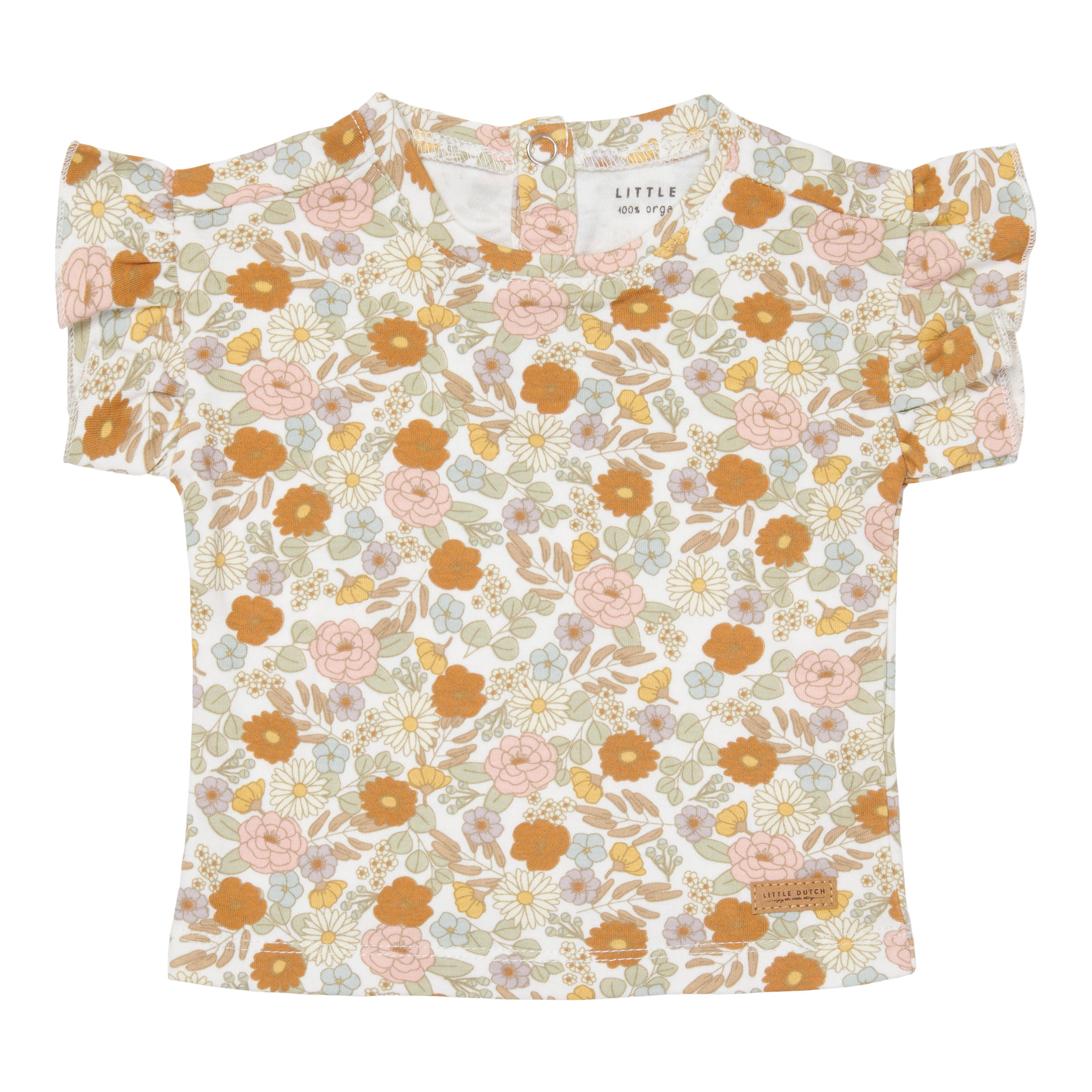 Kurzärmeliges T-Shirt Vintage Little Flowers - 50/56 | Little Dutch