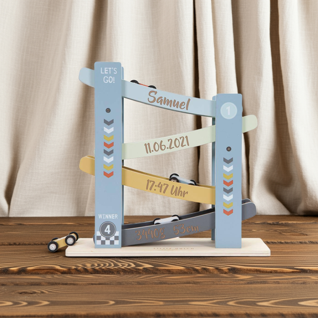 Marble Run "For Birth" Ocean Wood, blue | Little Dutch