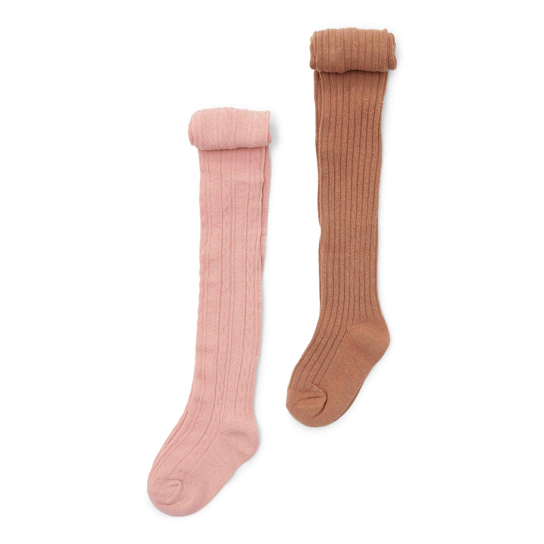 2-pack Strumpfhose Soft Rose - Braun - Little Farm | Little Dutch