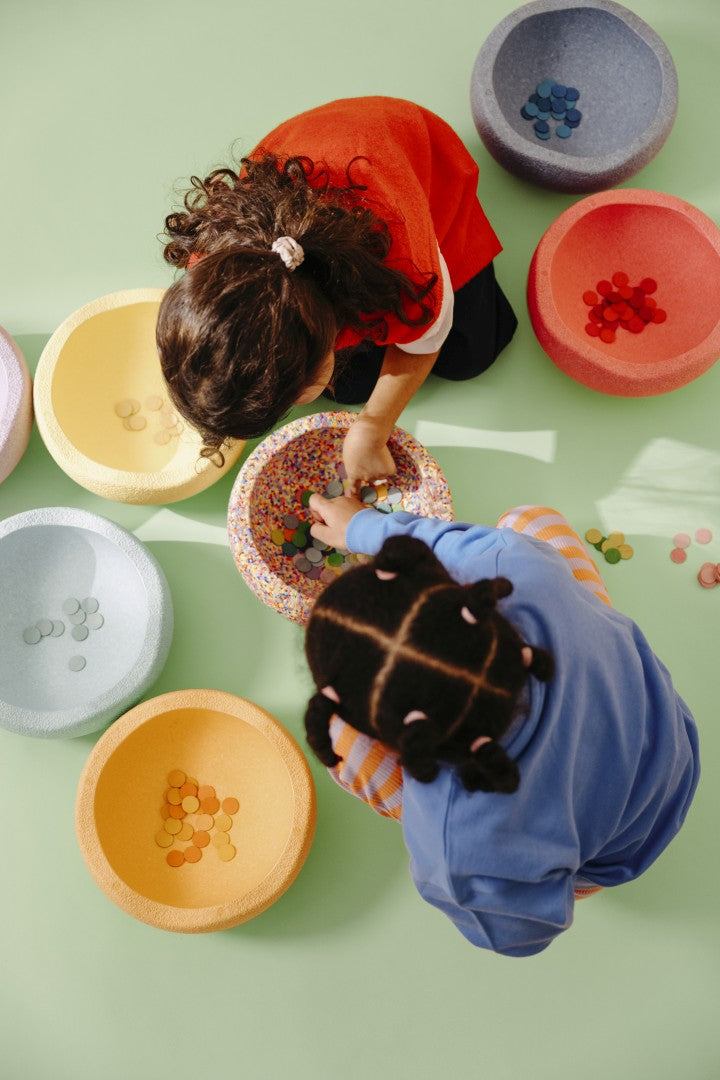 ANGEBOT-Set: Gratis Balance Board + Stapelstein Rainbow Set complete – pastel | Stapelstein