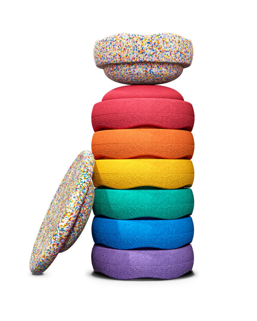 ANGEBOT-Set: Gratis Balance Board + Stapelstein Rainbow Set complete – classic | Stapelstein