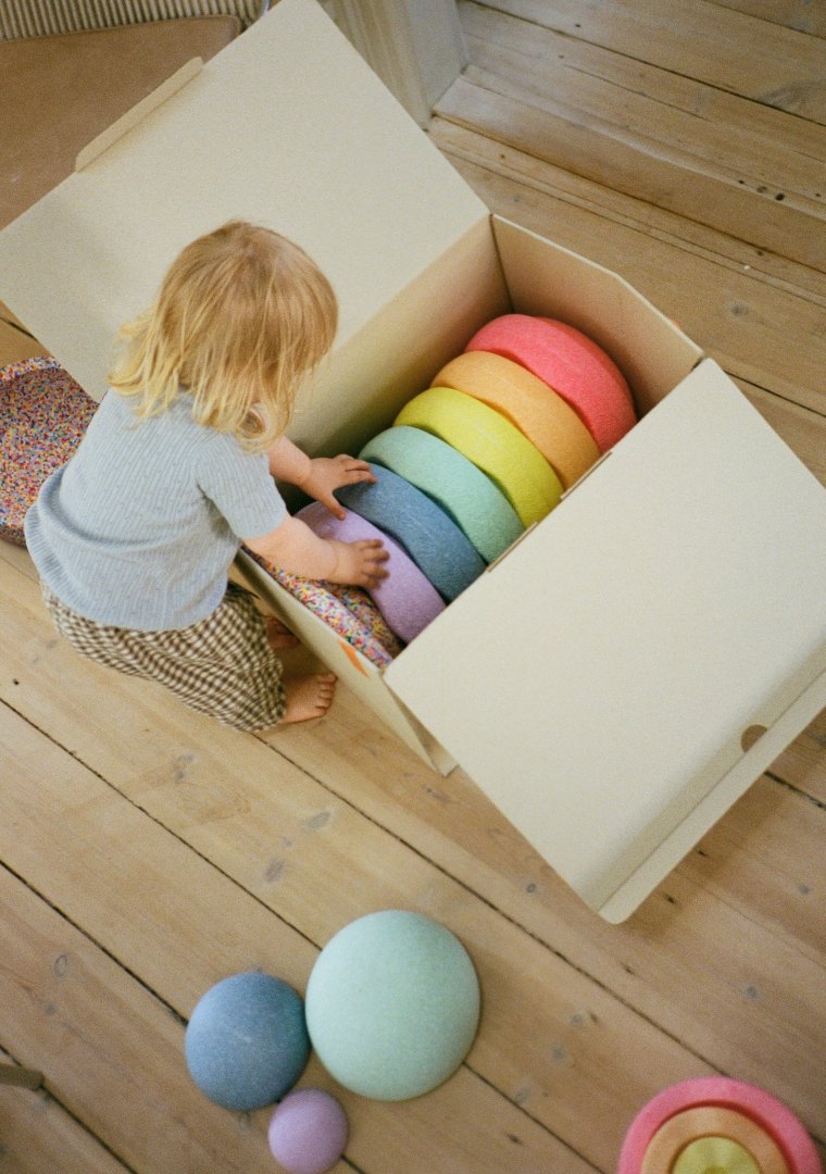 ANGEBOT-Set: Gratis Balance Board & Digital Play + Stapelstein All In Set pastel | Stapelstein