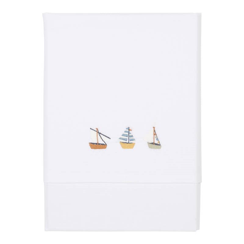 Kinderbettlaken Sailors Bay bestickt | Little Dutch