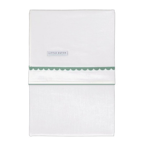 Wiegen-Laken mint Rounded bestickt | Little Dutch