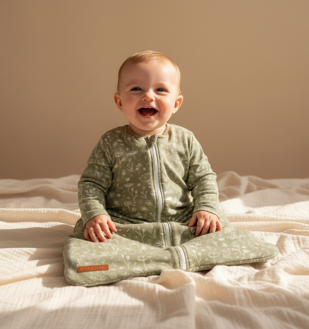 Schlafsack Winter 70 cm Wild Flowers Olive | Little Dutch