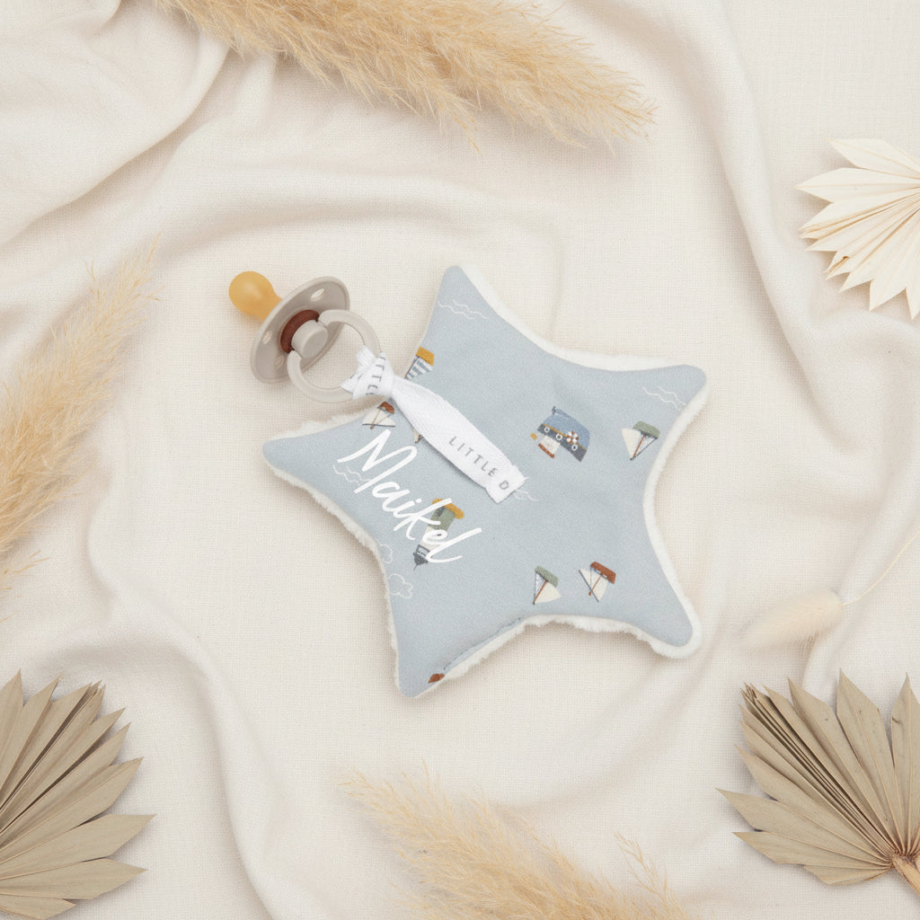 Pacifier cloth Sailors Bay blue | Little Dutch