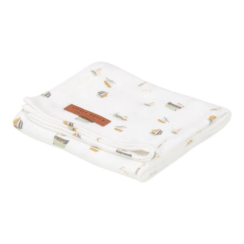 Wickeltuch 120x120 Sailors Bay weiß | Little Dutch