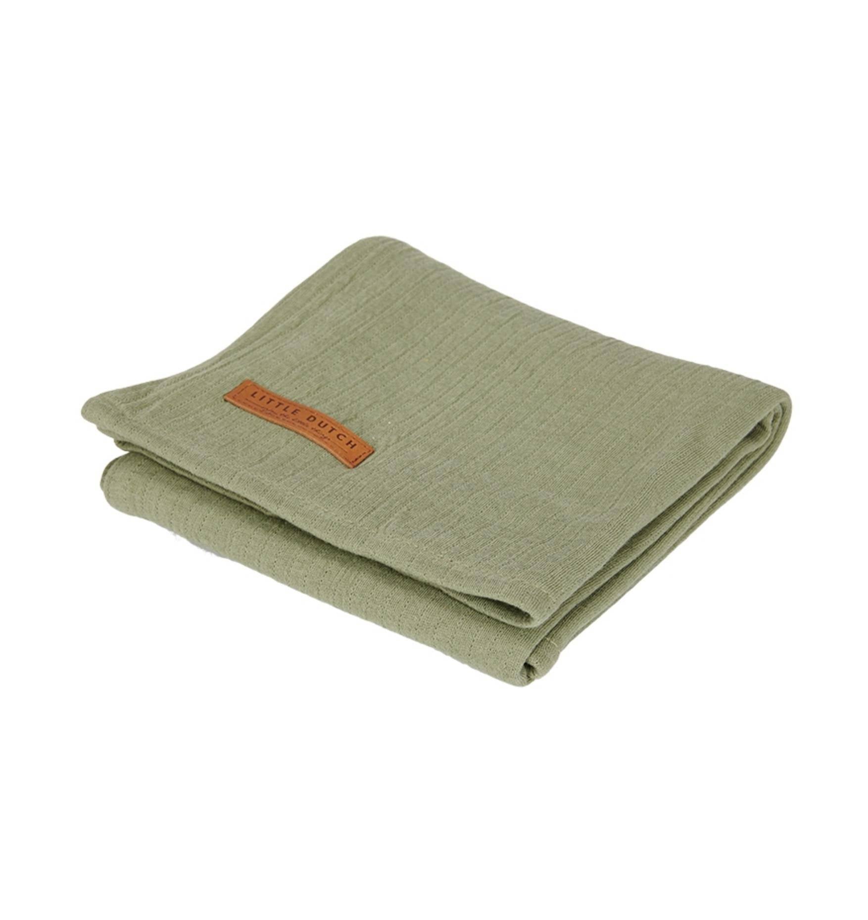 Mulltuch 120 x 120 Pure Olive | Little Dutch