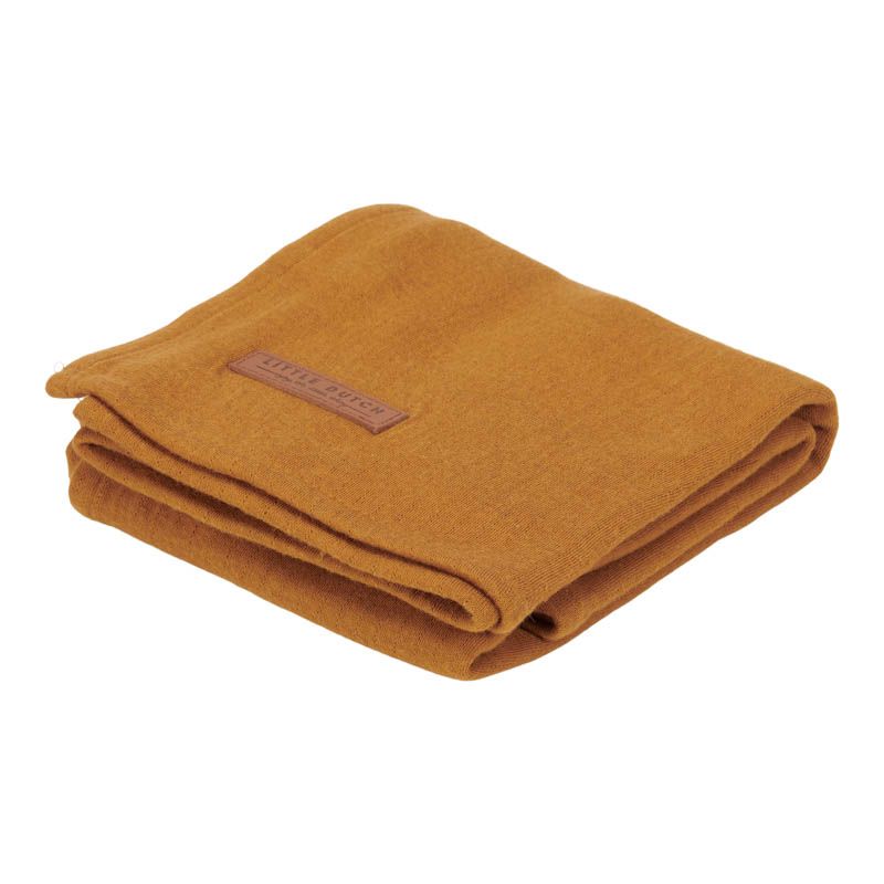 Wickeltuch 120 x 120 cm ocker | Little Dutch