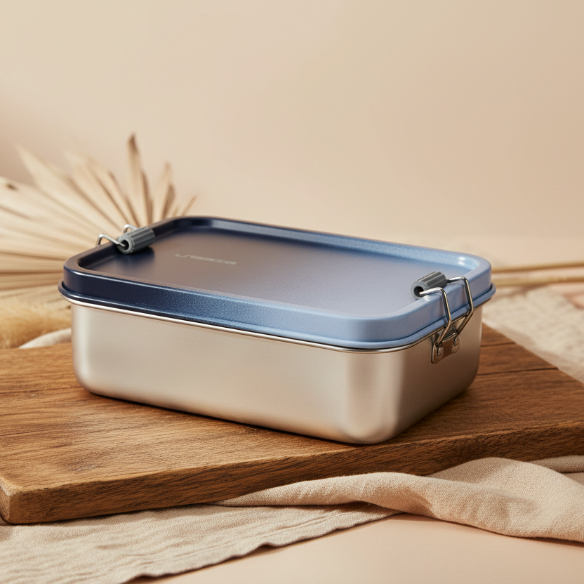 Lunchbox Stainless Steel Solid dark blue/light blue  | Lässig