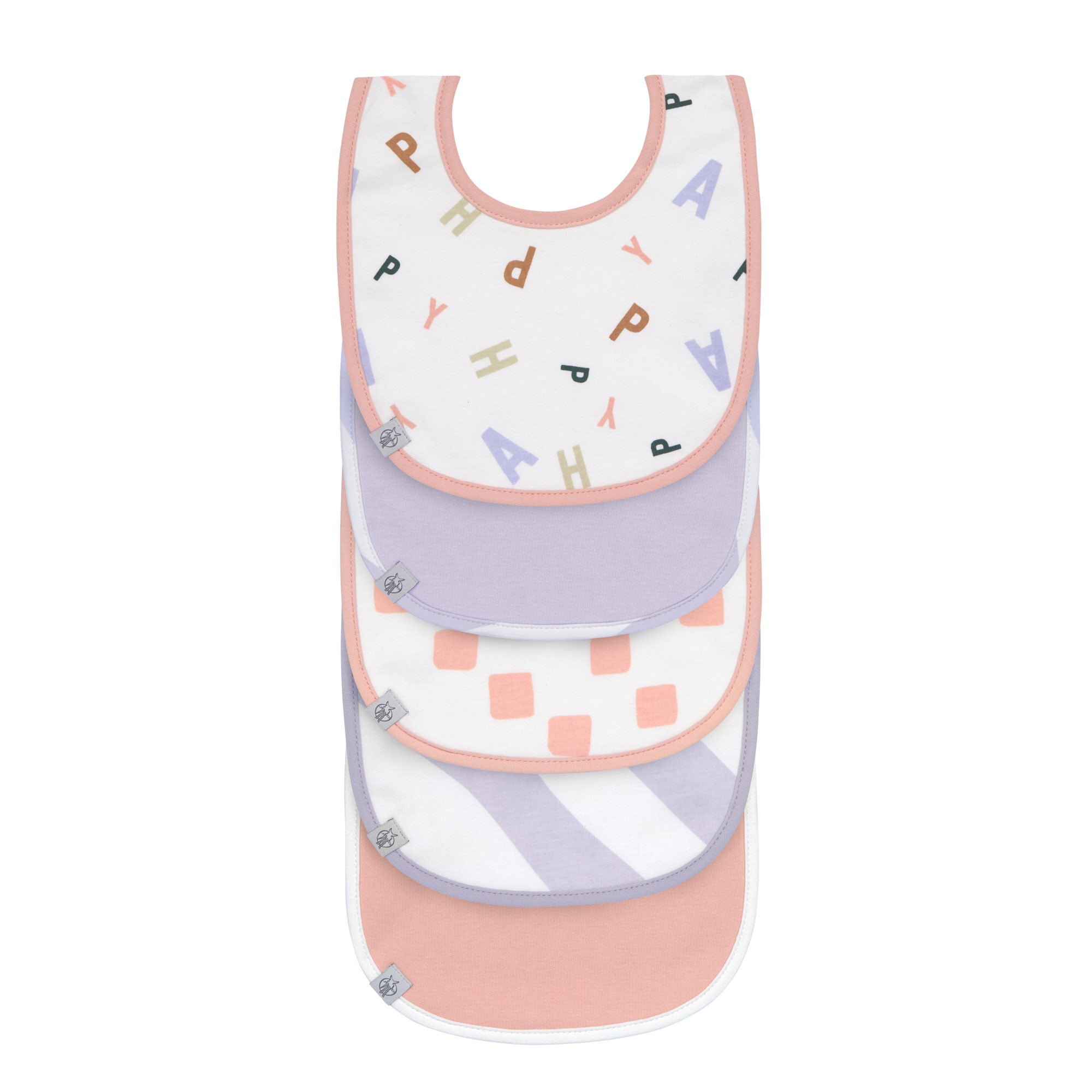 Lot de 5 bavoirs Happy Fruits - pêche | Lässig