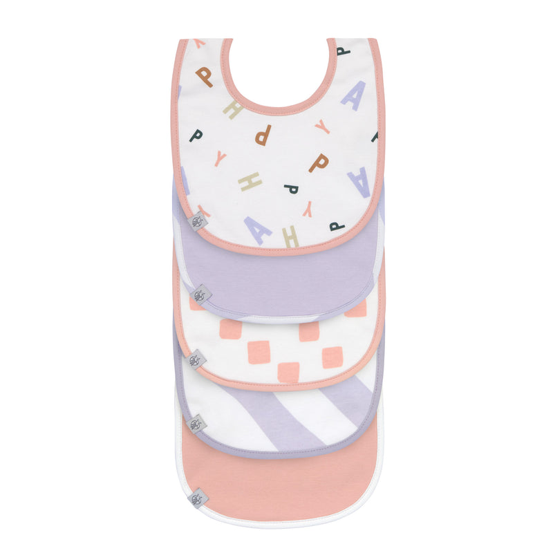 Bibs 5-pack Happy Fruits - peach | Casual