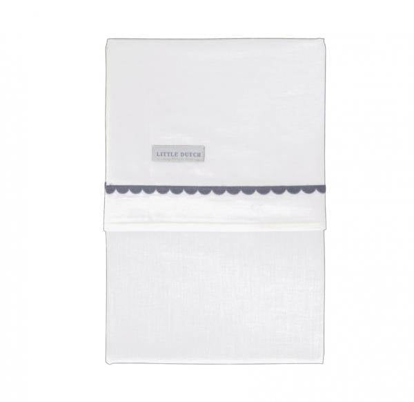Drap de lit brodé bleu arrondi | Little Dutch