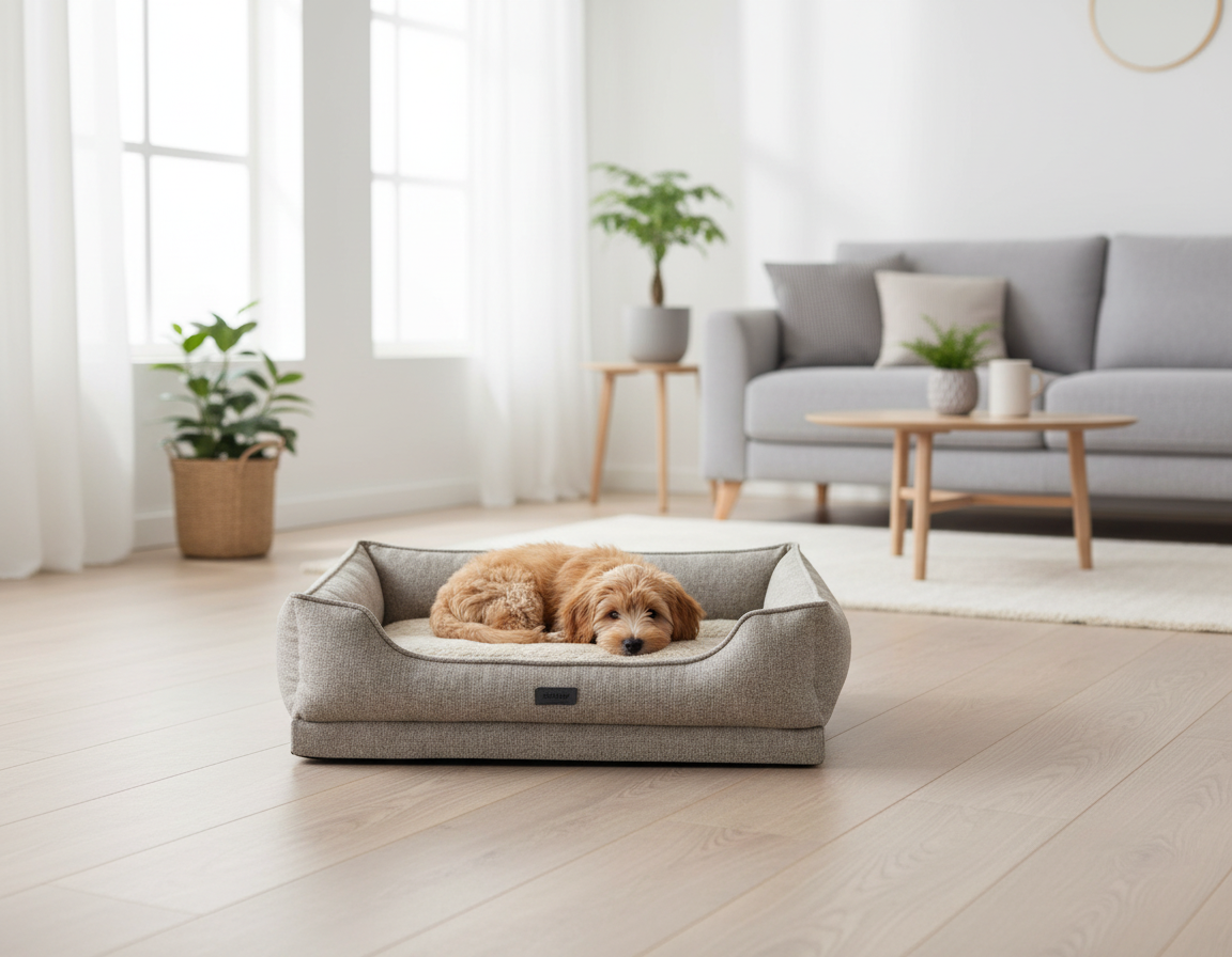 Orthopädisches Hunde-Komfortbett eckig "CALBU" beige Größe XL| Nobby