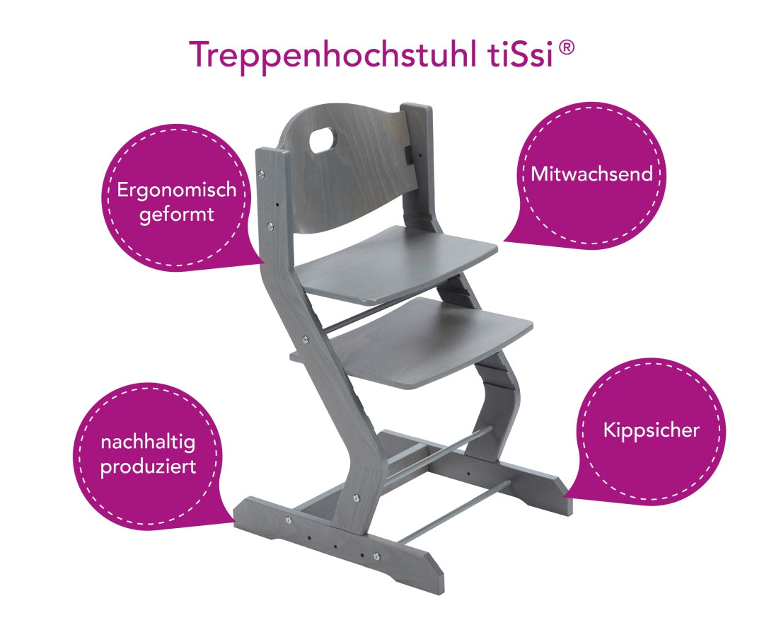 Hochstuhl Buche GRAU | tiSsi®
