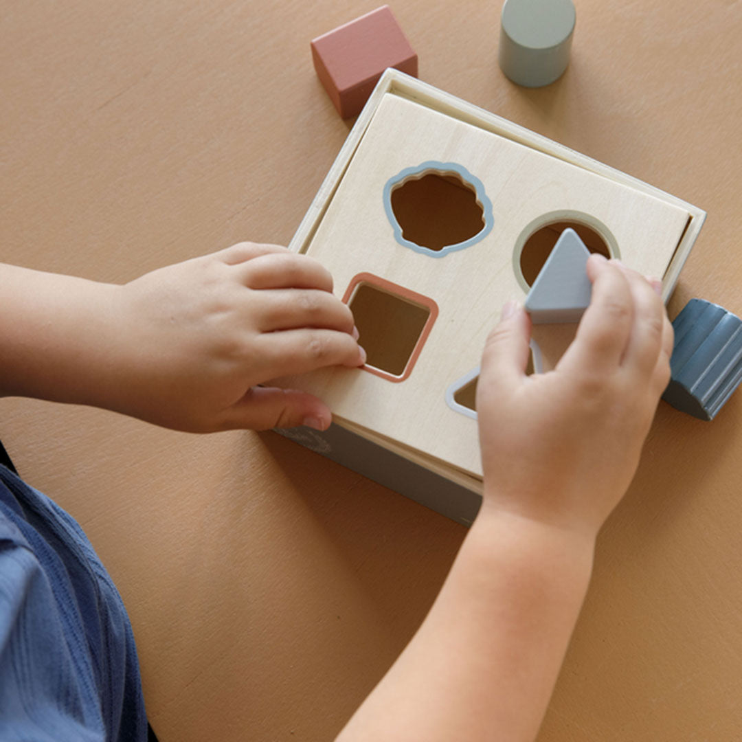 Formen Steckspiel Holz Blau | Little Dutch