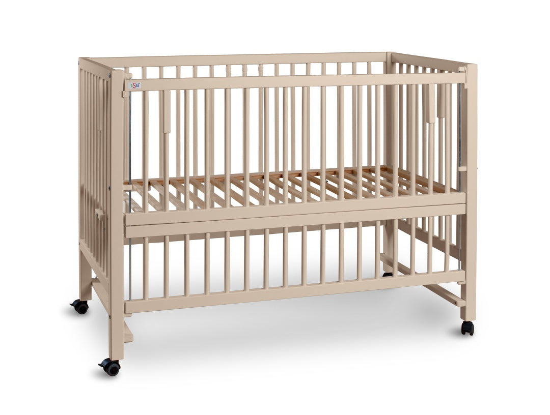 XXL Beistellbett/ Kinderbett HAJO Buche SEIDEN-BEIGE 120x60 cm | tiSsi®