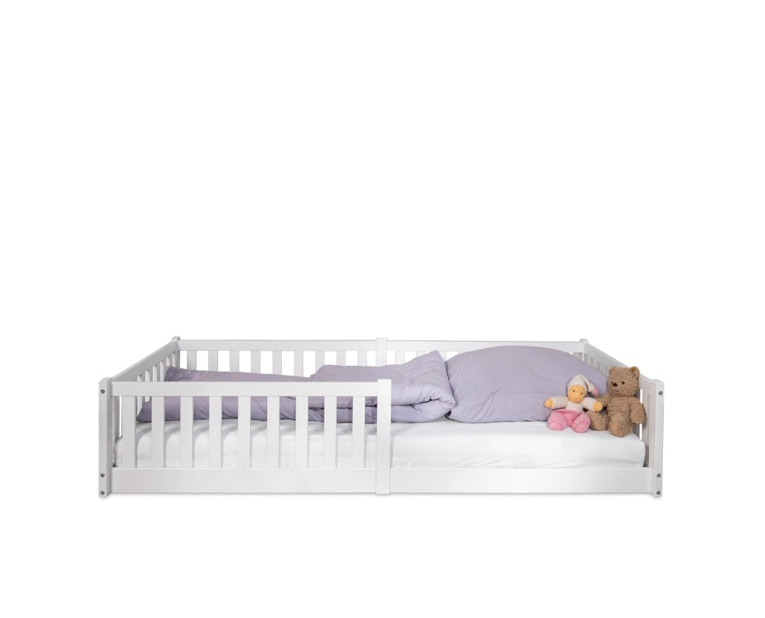 Bodenbett / Hausbett ENNO 90x200 cm Buche weiß inkl. opt. Dach | tiSsi®