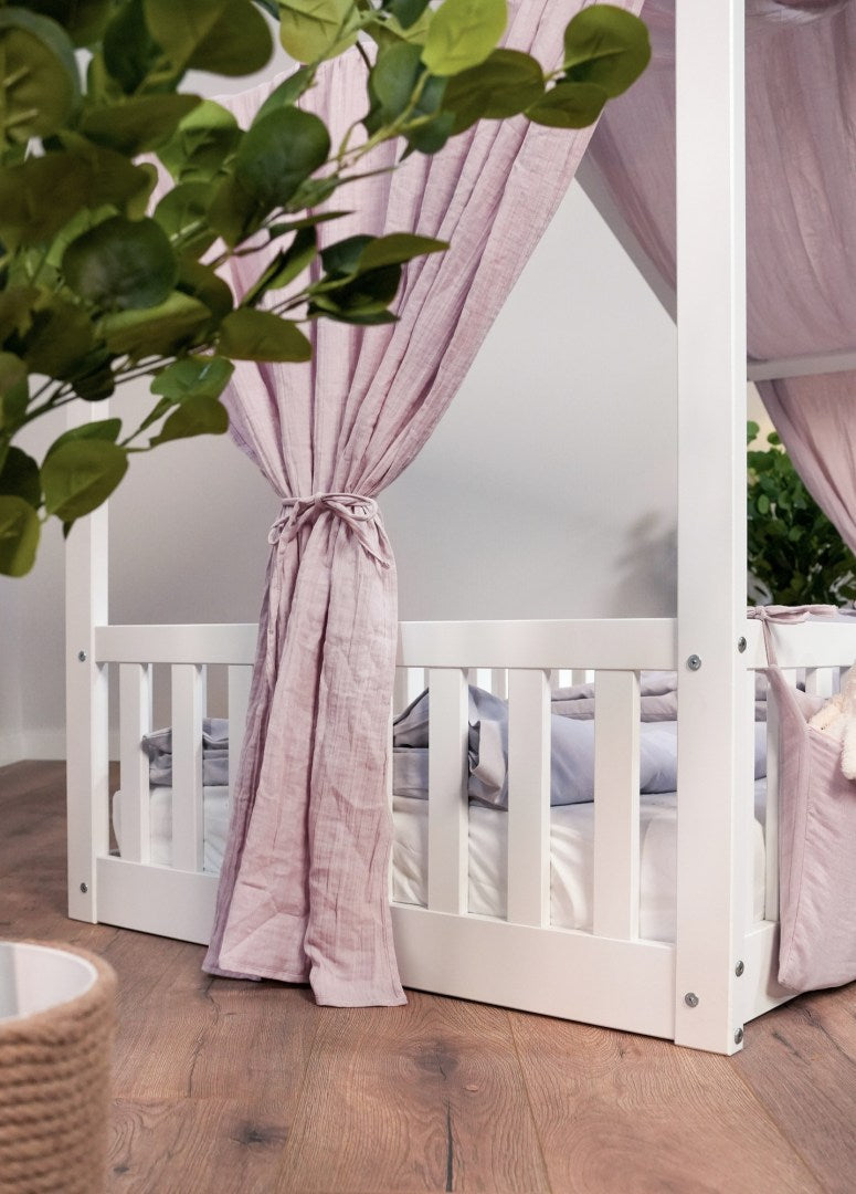 Baldachin Musselin für Hausbetten 90x200 cm altrosa | tiSsi®