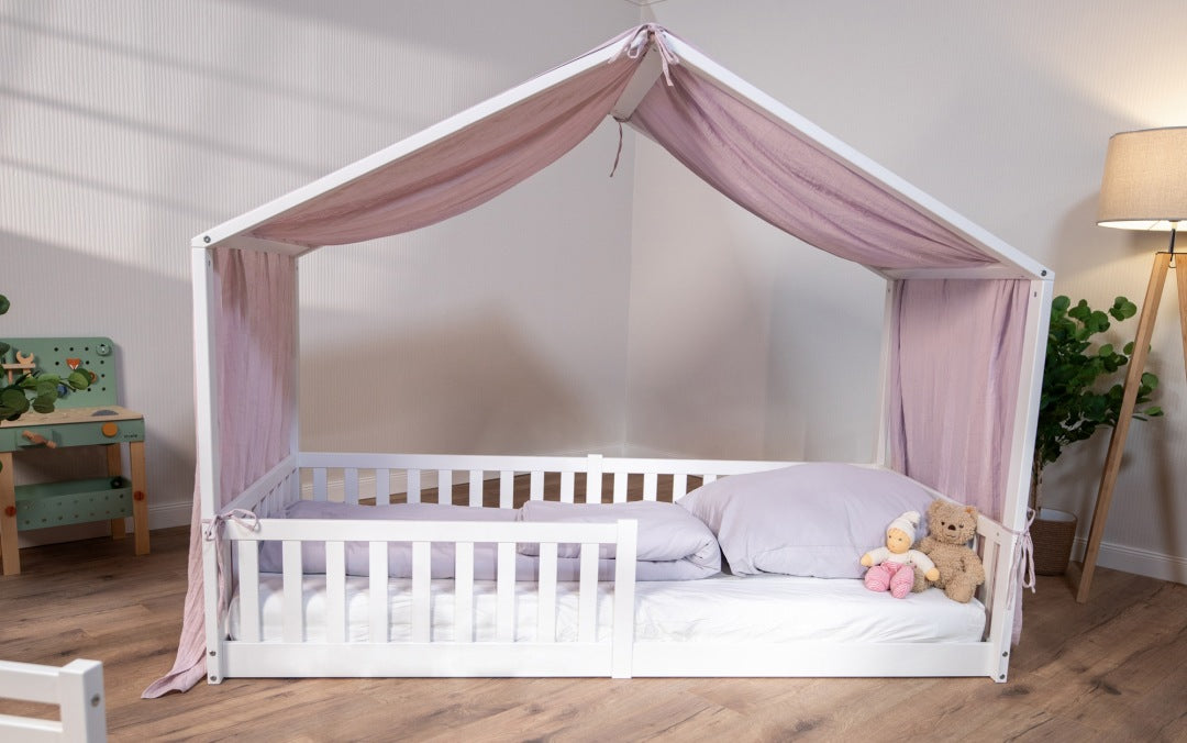 Baldachin Musselin für Hausbetten 90x200 cm altrosa | tiSsi®