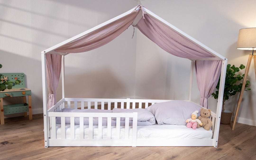 Baldachin Musselin für Hausbetten 90x200 cm altrosa | tiSsi®