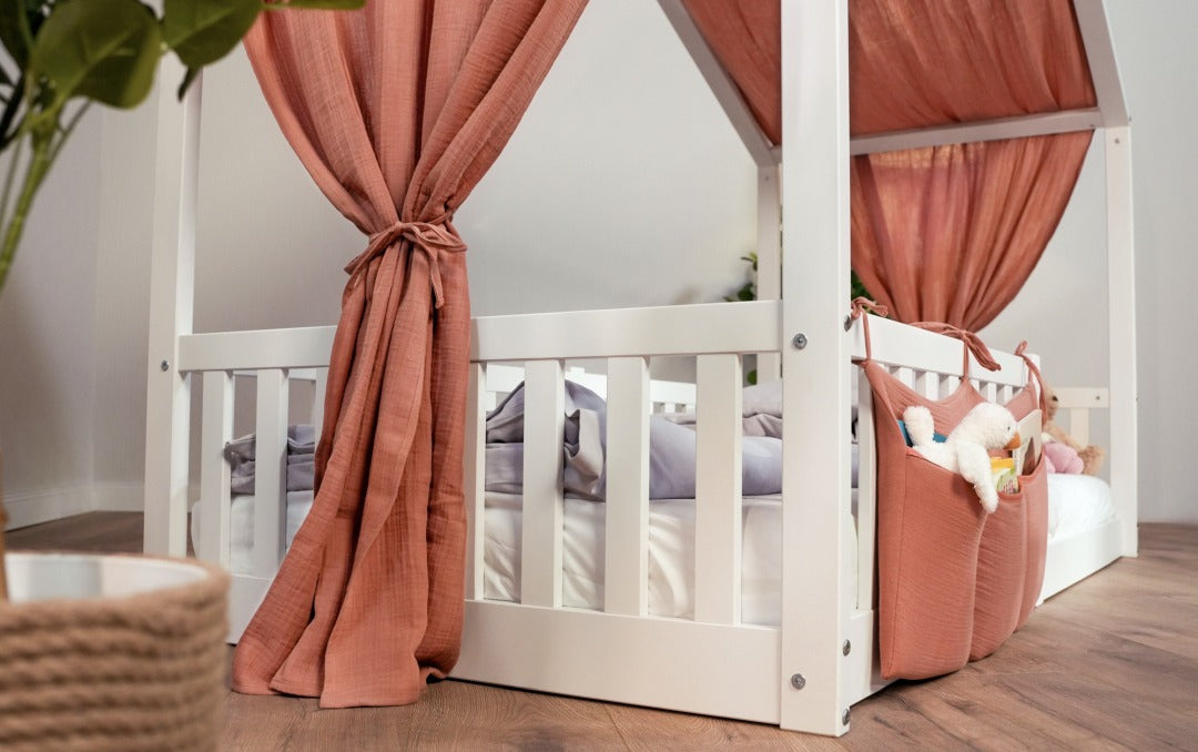 Baldachin Musselin für Hausbetten 90x200 cm Mokka | tiSsi®