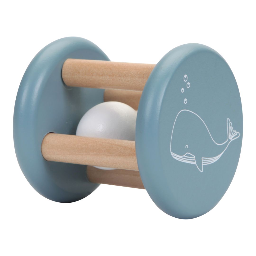 Roll-Rassel Holz Blau | Little Dutch
