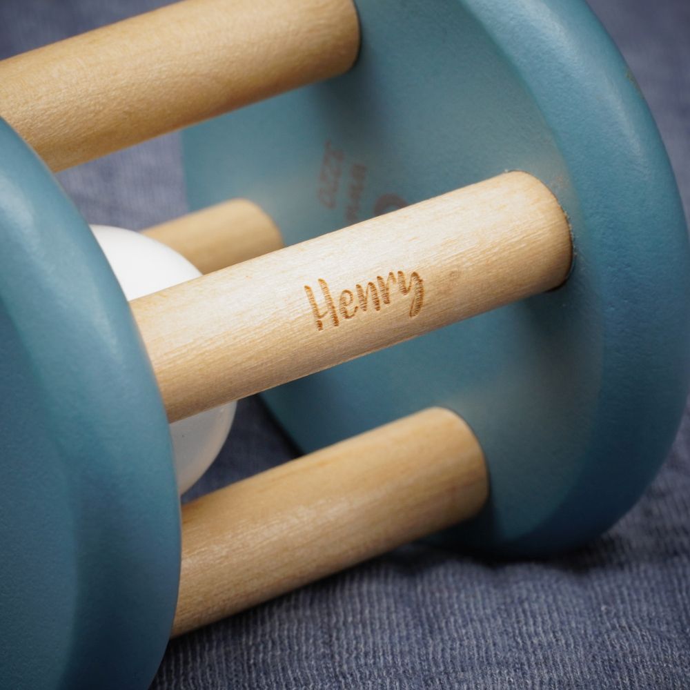 Roll-Rassel Holz Blau | Little Dutch