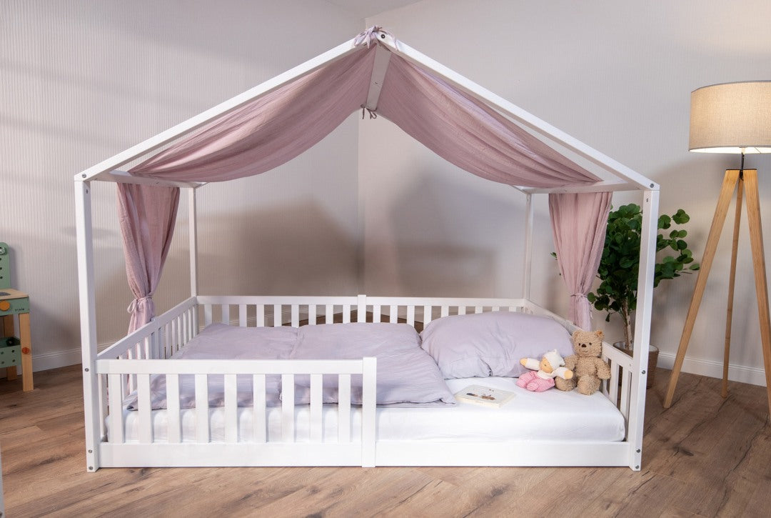 Baldachin Musselin für Hausbetten 120-140x200 cm altrosa | tiSsi®