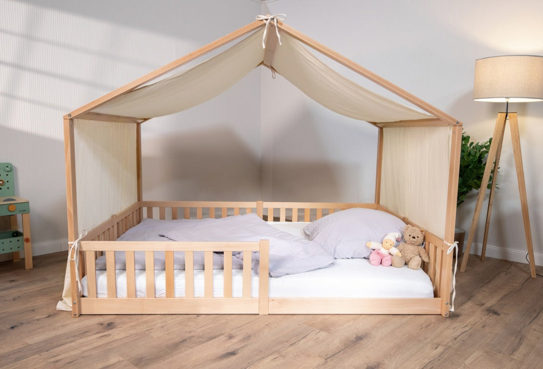 Baldachin Musselin für Hausbetten 120-140x200 cm creme | tiSsi®
