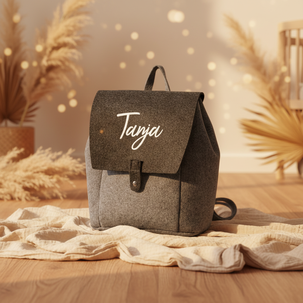 Trendy gray felt backpack | Guild