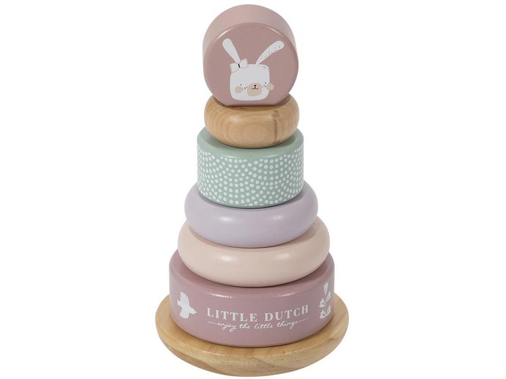 Holz Ring Stapelturm Adventure - rosa | Little Dutch