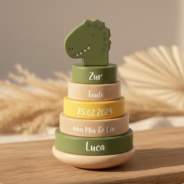 Holz Stapelturm - Herr Dino - zur Taufe | Trixie