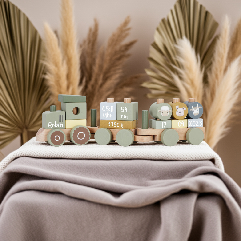Holz-Zug Little Farm - Zur Geburt | Little Dutch