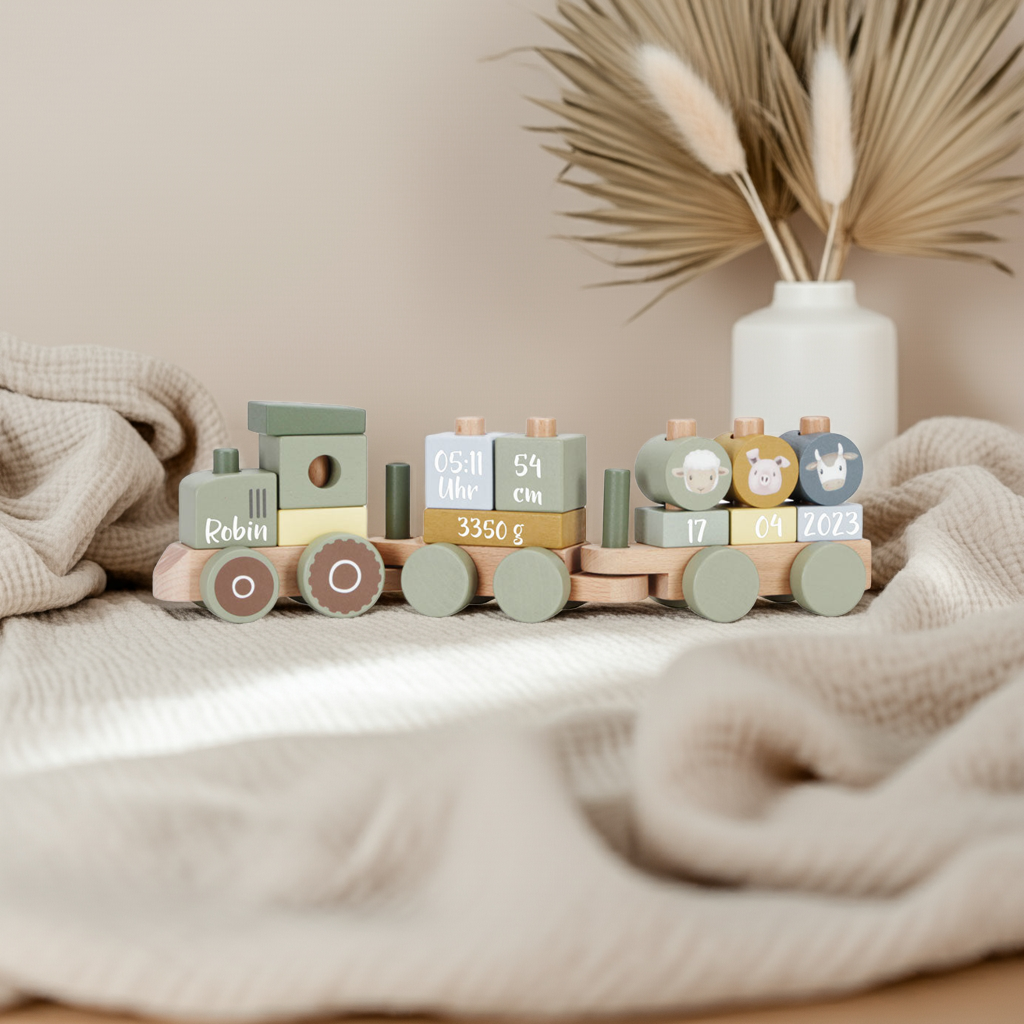 Holz-Zug Little Farm - Zur Geburt | Little Dutch