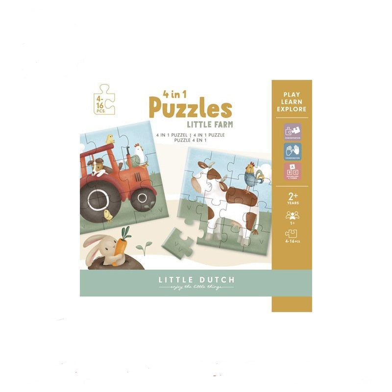 4 in 1 Puzzle-Set Little Farm | Little Dutch