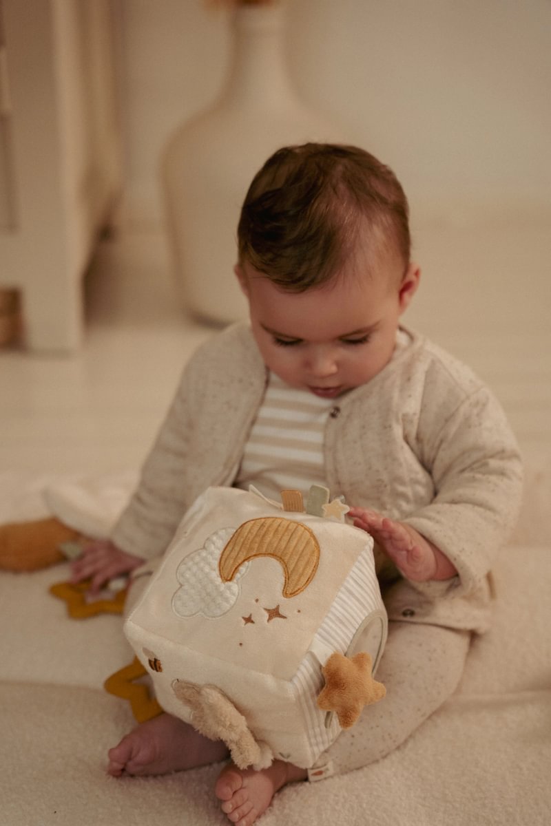 Aktivitätswürfel Newborn Naturals GRS | Little Dutch
