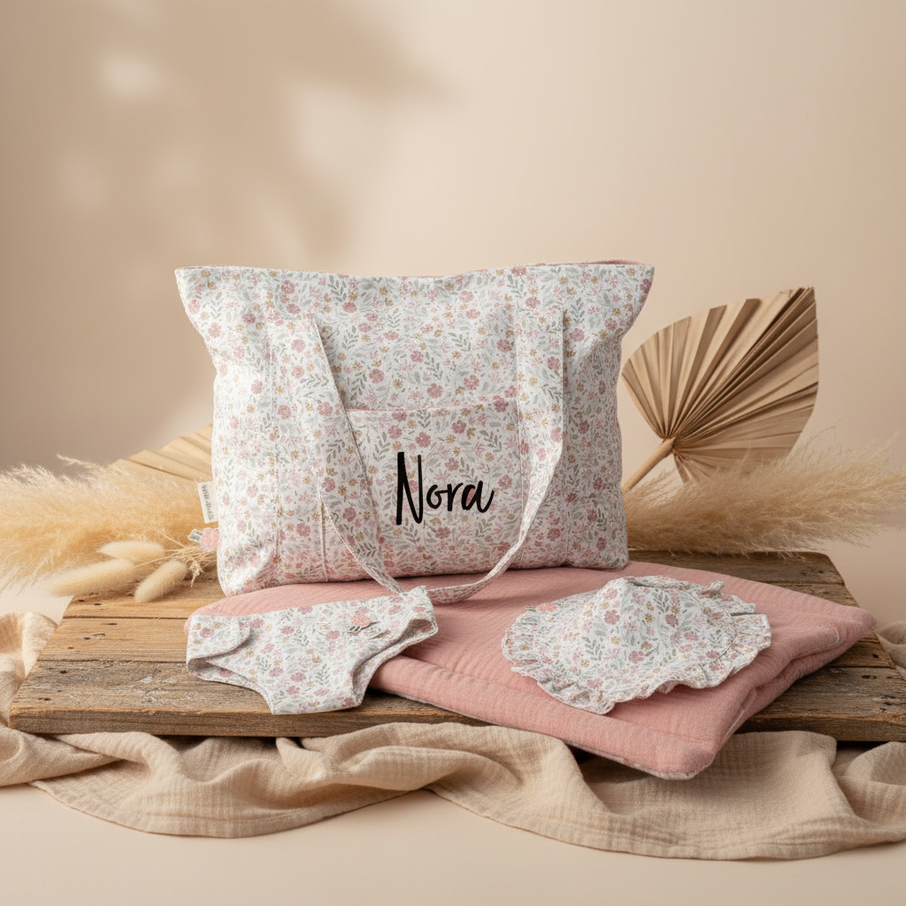 Puppenwickeltasche Soft Flowers | Little Dutch