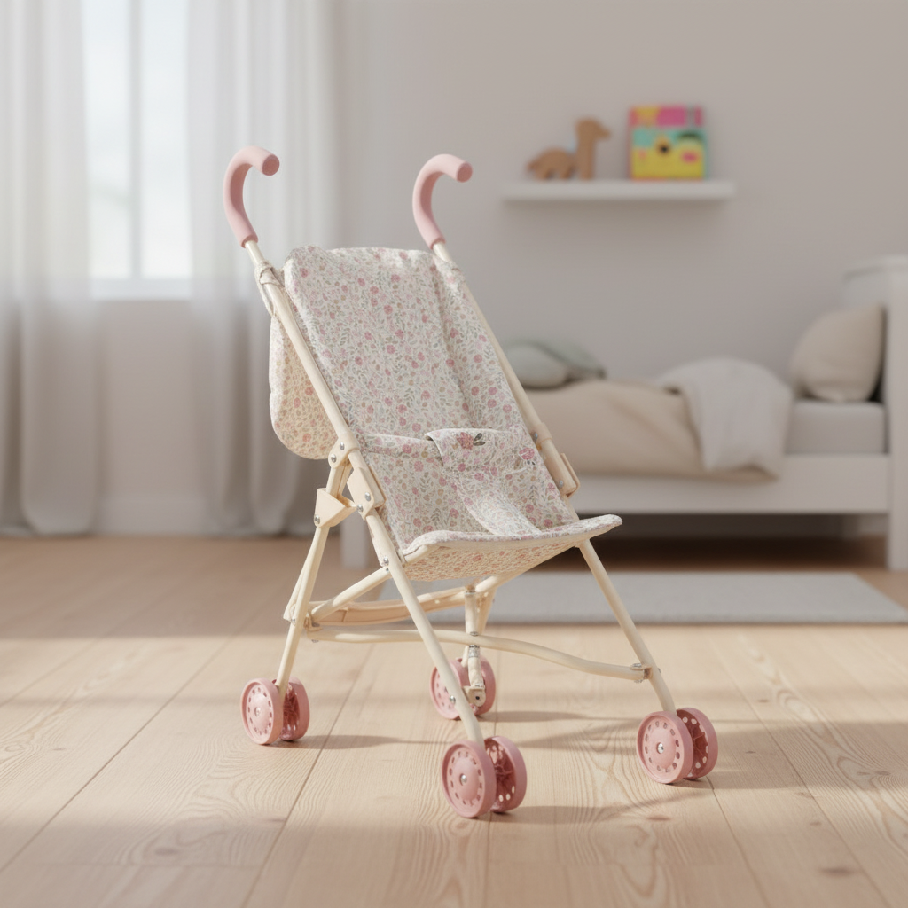 Metall-Puppenbuggy Soft Flowers | Little Dutch